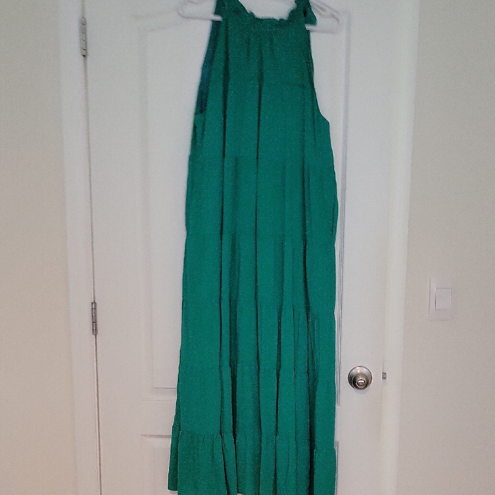 Green Halter Maxi Dress